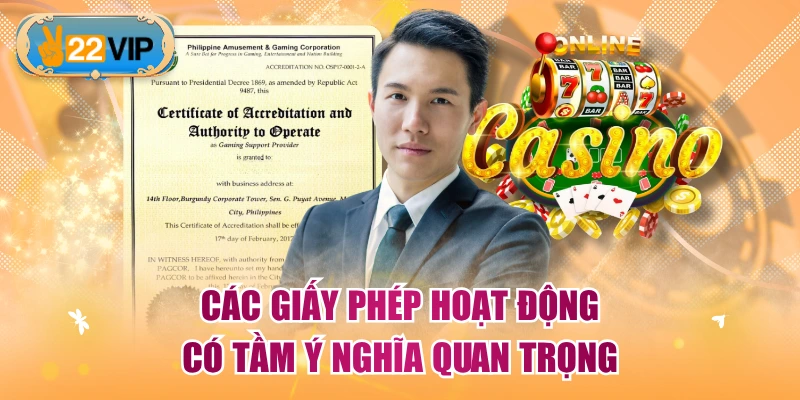 Các giấy phép hoạt động có tầm ý nghĩa quan trọng